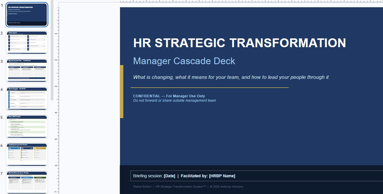 HR Strategic Transformation System™ — Global Professional Edition